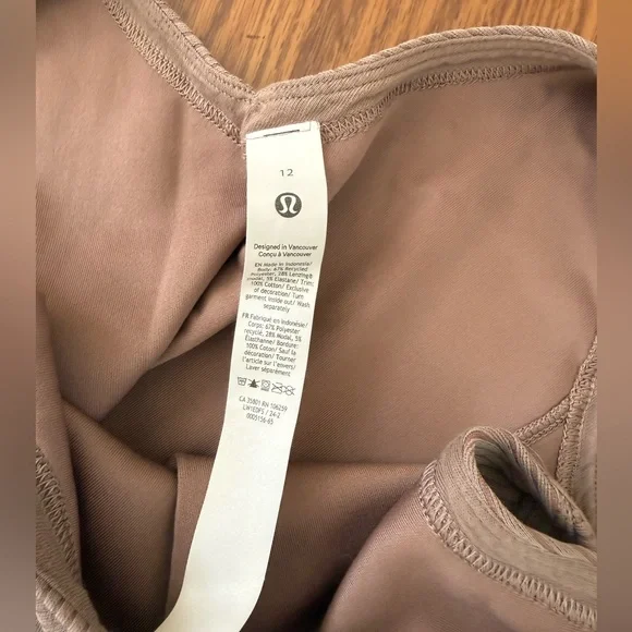 Lululemon Ribbed Softstreme Cropped Tank Top in Taupetastic NWOT Size 12 - Picture 10 of 12